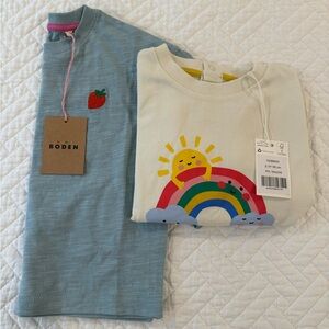 2 NWT Mini Boden Long Sleeves Shirts Size 2-3 Y